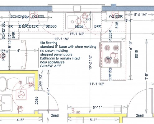 Kitchen before floor plan