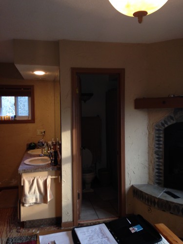 before shot looking towards bathroom