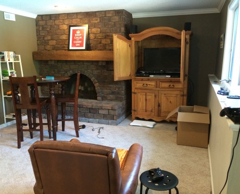 Before photo of basement.