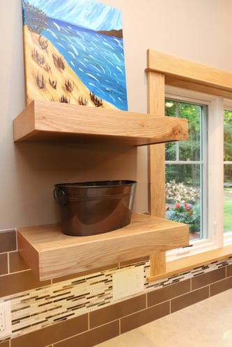 open shelving in the kitchen