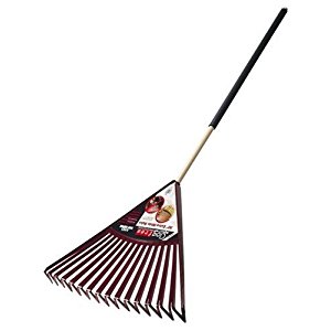 Ames True Temper Clog-Free Poly Leaf Rake With 48-Inch Cushion Grip Wood Handle 1906500